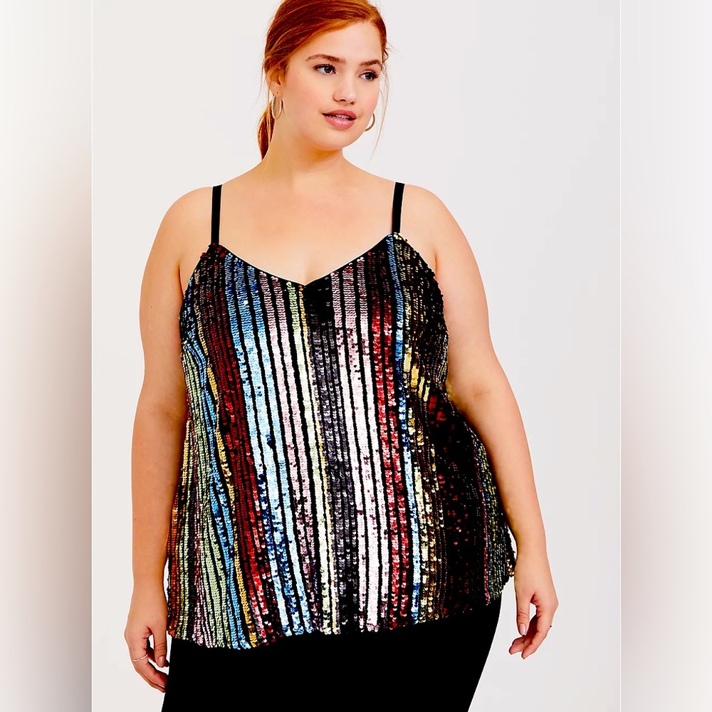 Torrid Sophie Rainbow Sequin Swing Cami Size 1